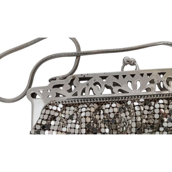 Vintage Whiting Davis Silver Metal Mesh Purse Evening Handbag - Picture 6 of 16